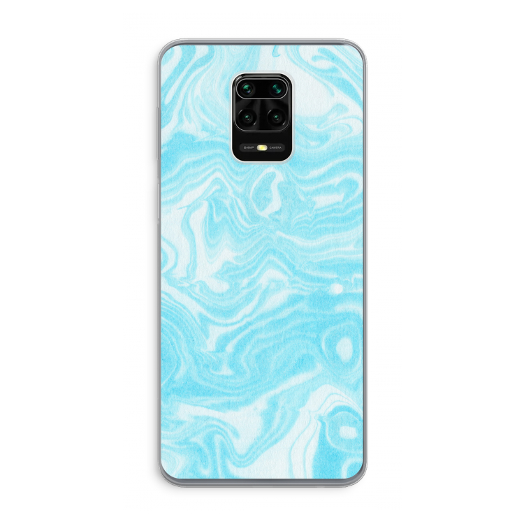 Waterverf blauw: Xiaomi Redmi Note 9 Pro Transparant Hoesje
