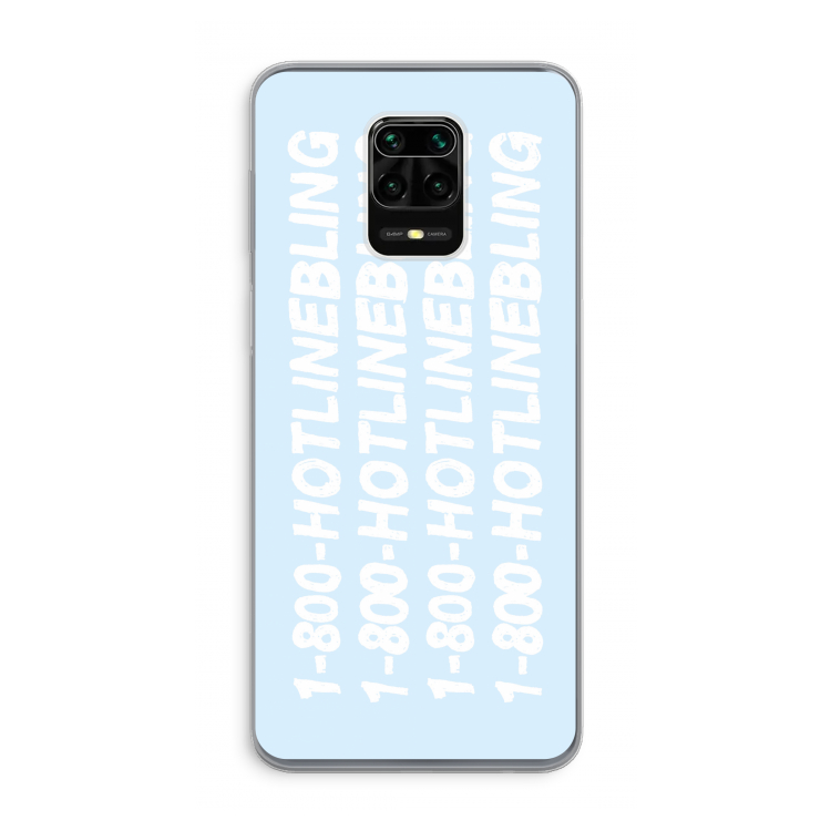 Hotline bling blue: Xiaomi Redmi Note 9 Pro Transparant Hoesje