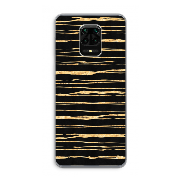 Gouden strepen: Xiaomi Redmi Note 9 Pro Transparant Hoesje