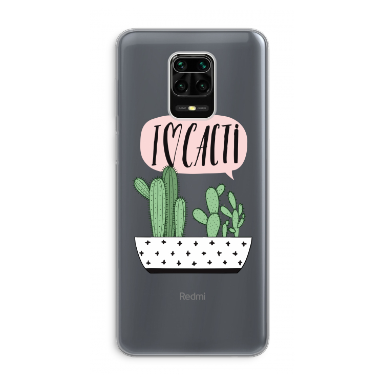 I love cacti: Xiaomi Redmi Note 9 Pro Transparant Hoesje