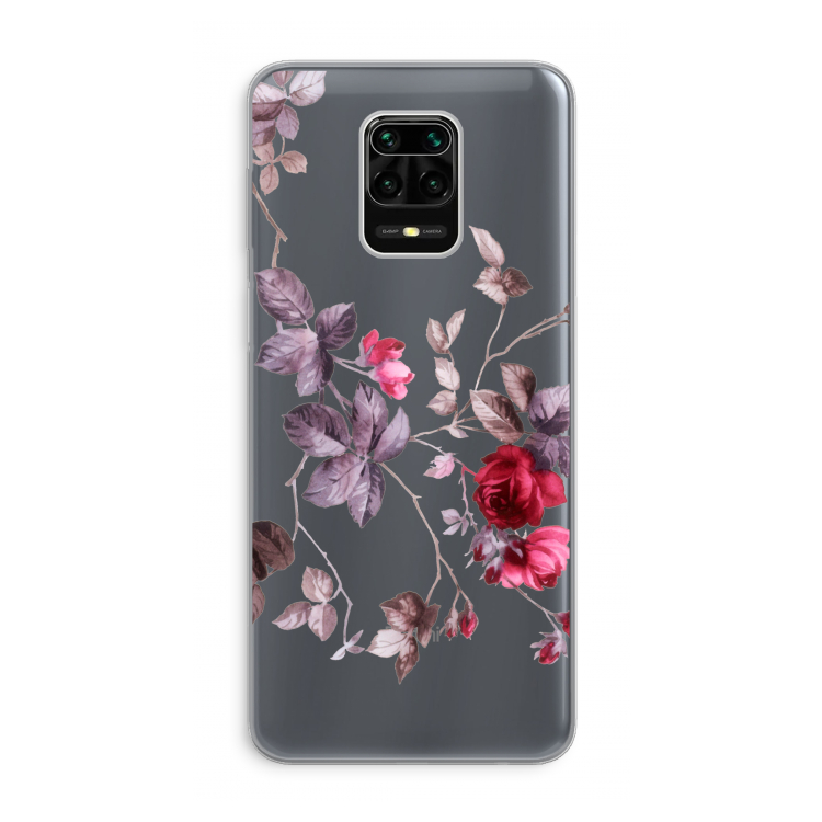 Mooie bloemen: Xiaomi Redmi Note 9 Pro Transparant Hoesje