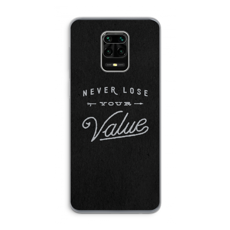 Never lose your value: Xiaomi Redmi Note 9 Pro Transparant Hoesje