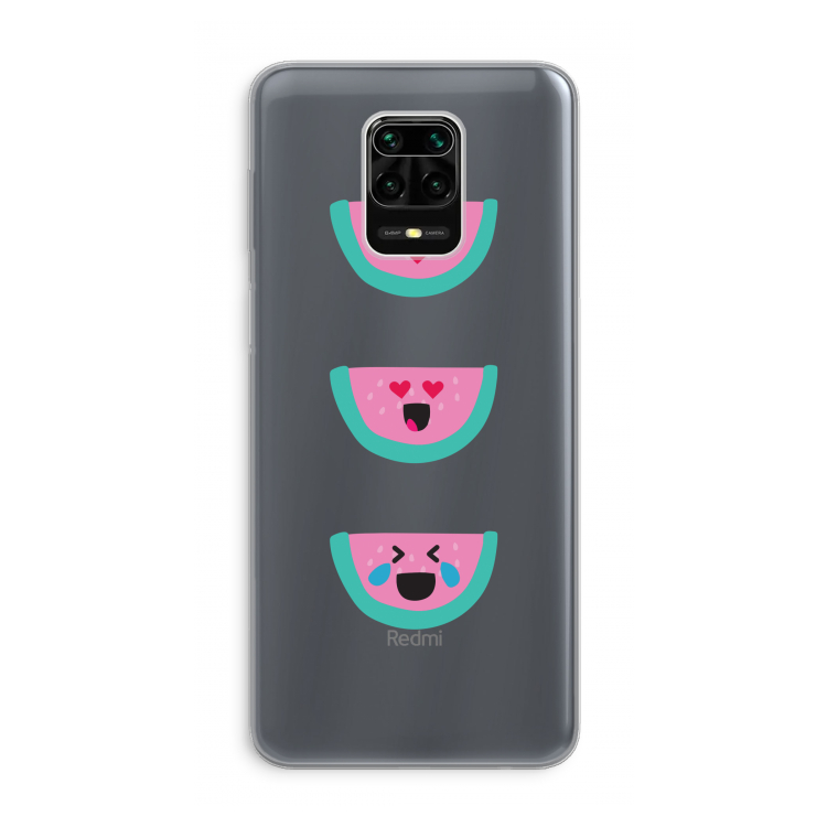 Smiley watermeloen: Xiaomi Redmi Note 9 Pro Transparant Hoesje