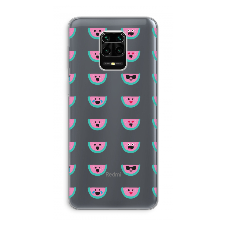 Smiley watermeloenprint: Xiaomi Redmi Note 9 Pro Transparant Hoesje