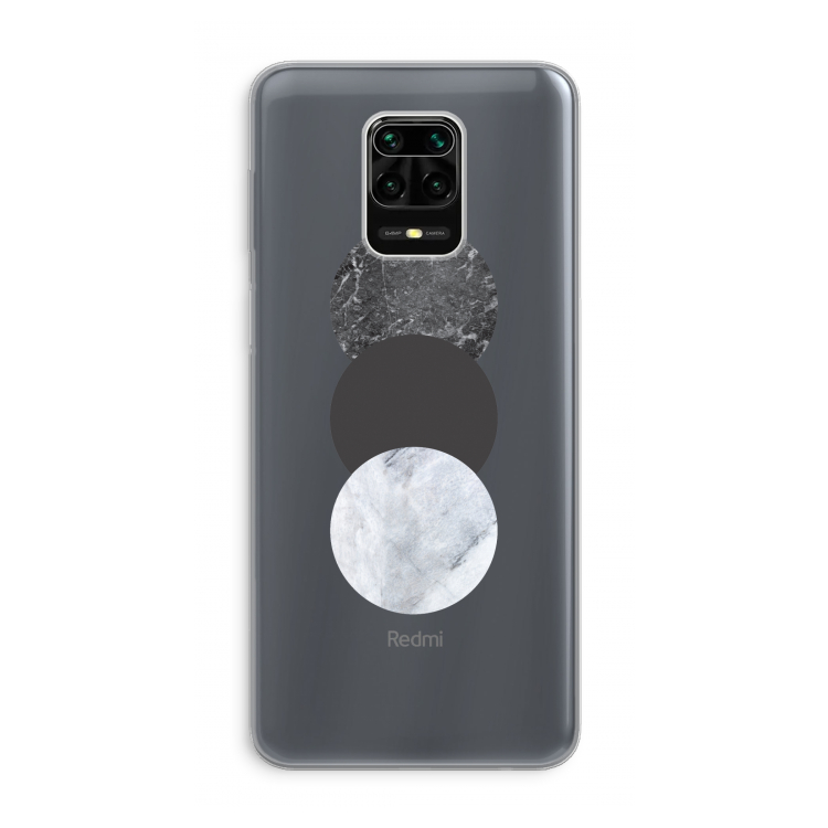 Marmeren cirkels: Xiaomi Redmi Note 9 Pro Transparant Hoesje