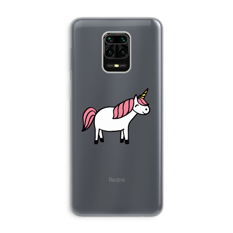 Eenhoorn: Xiaomi Redmi Note 9 Pro Transparant Hoesje