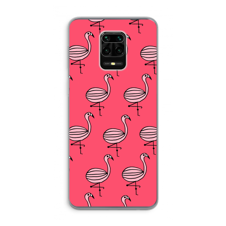 Flamingo: Xiaomi Redmi Note 9 Pro Transparant Hoesje