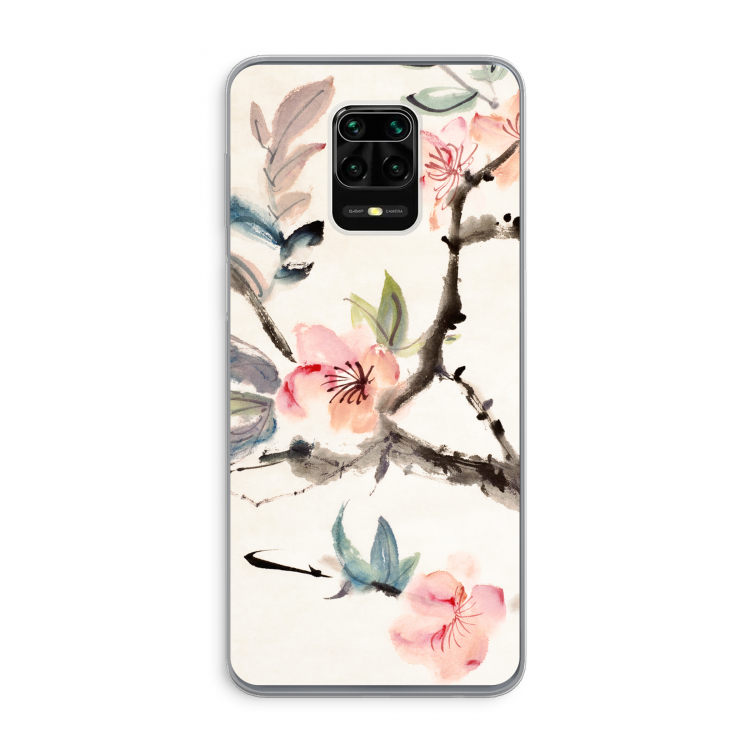 Japanse bloemen: Xiaomi Redmi Note 9 Pro Transparant Hoesje