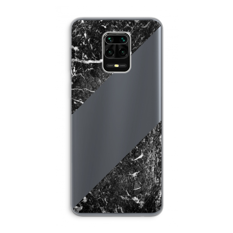 Zwart marmer: Xiaomi Redmi Note 9 Pro Transparant Hoesje
