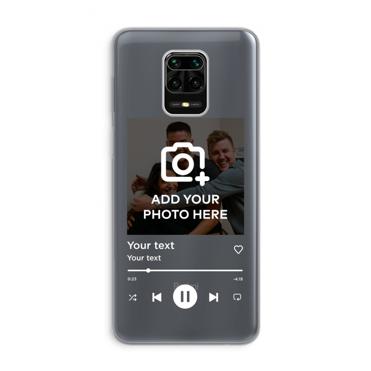 Music Player: Xiaomi Redmi Note 9 Pro Transparant Hoesje