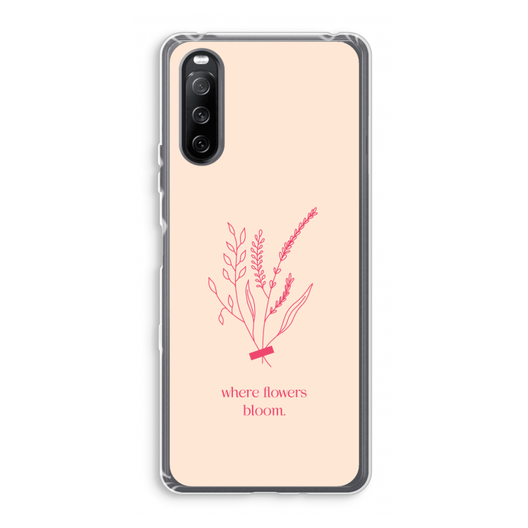 Where flowers bloom: Sony Xperia 10 III Transparant Hoesje