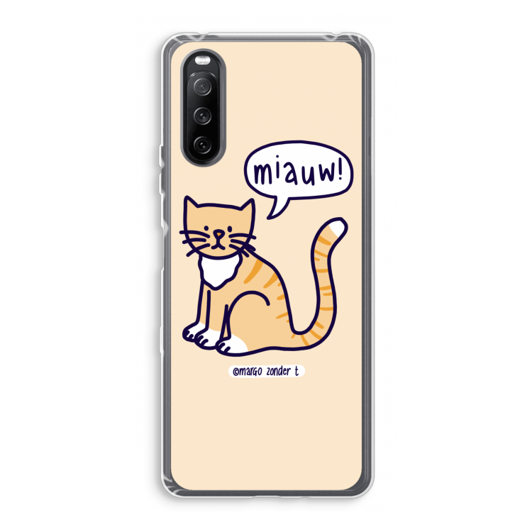 Miauw: Sony Xperia 10 III Transparant Hoesje