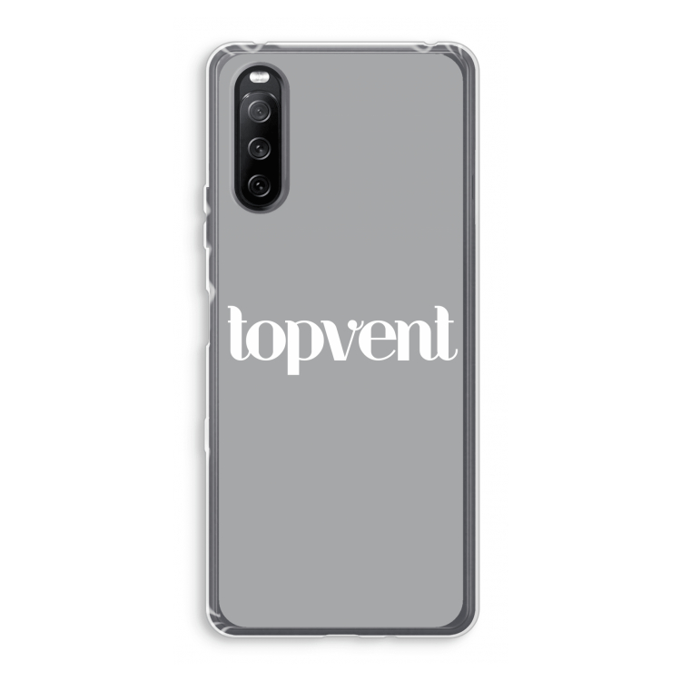 Topvent Grijs Wit: Sony Xperia 10 III Transparant Hoesje