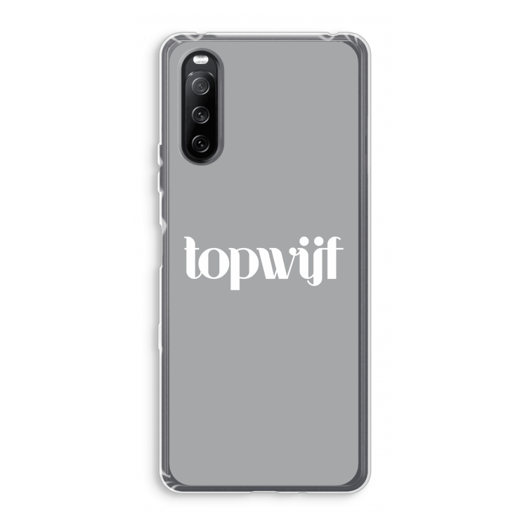 Topwijf Grijs Wit: Sony Xperia 10 III Transparant Hoesje