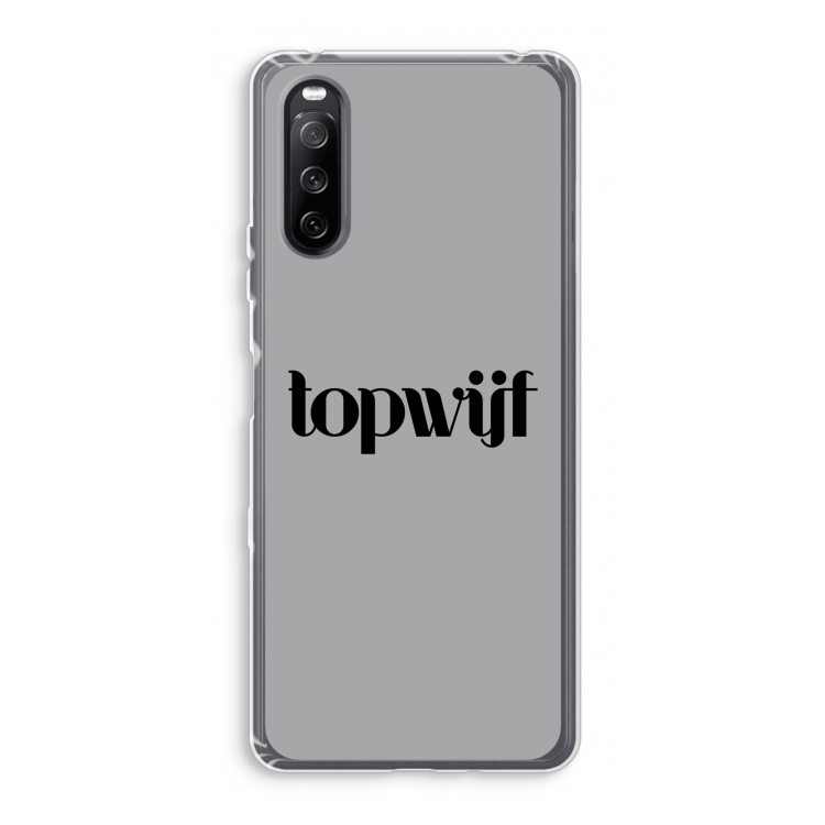 Topwijf Grijs Zwart: Sony Xperia 10 III Transparant Hoesje