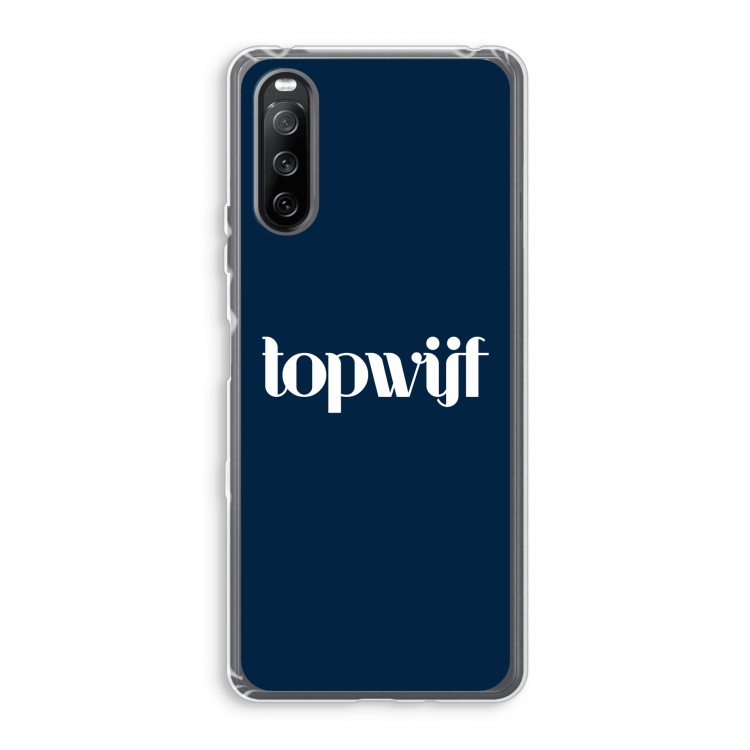 Topwijf Navy: Sony Xperia 10 III Transparant Hoesje