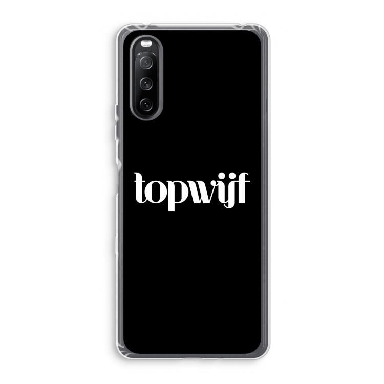 Topwijf Zwart: Sony Xperia 10 III Transparant Hoesje