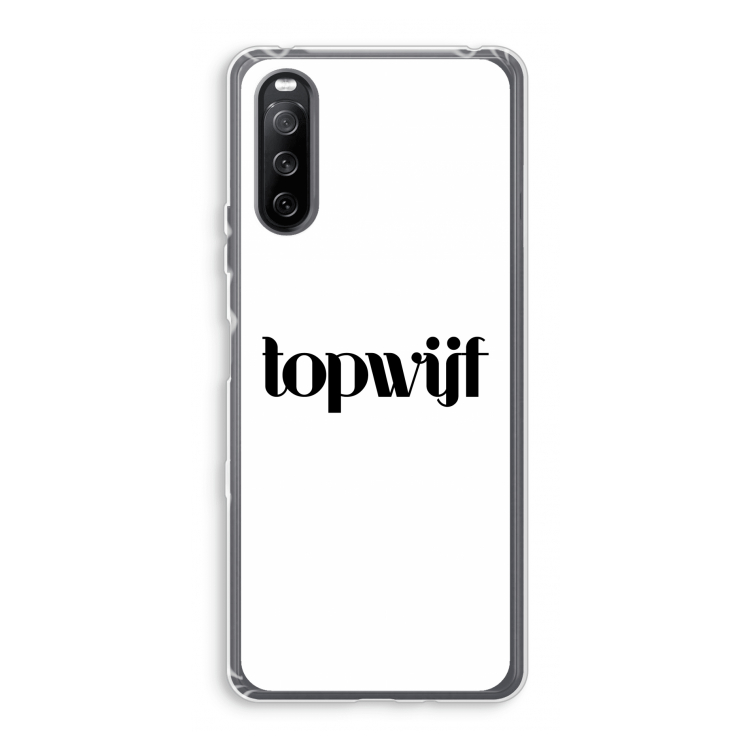 Topwijf Wit: Sony Xperia 10 III Transparant Hoesje