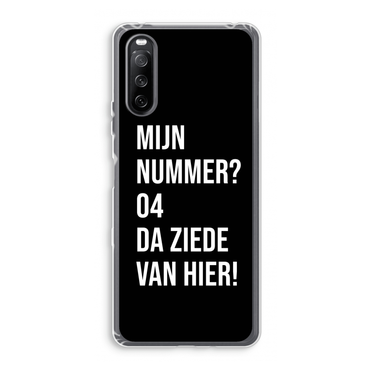 Da ziede van hier - Zwart: Sony Xperia 10 III Transparant Hoesje
