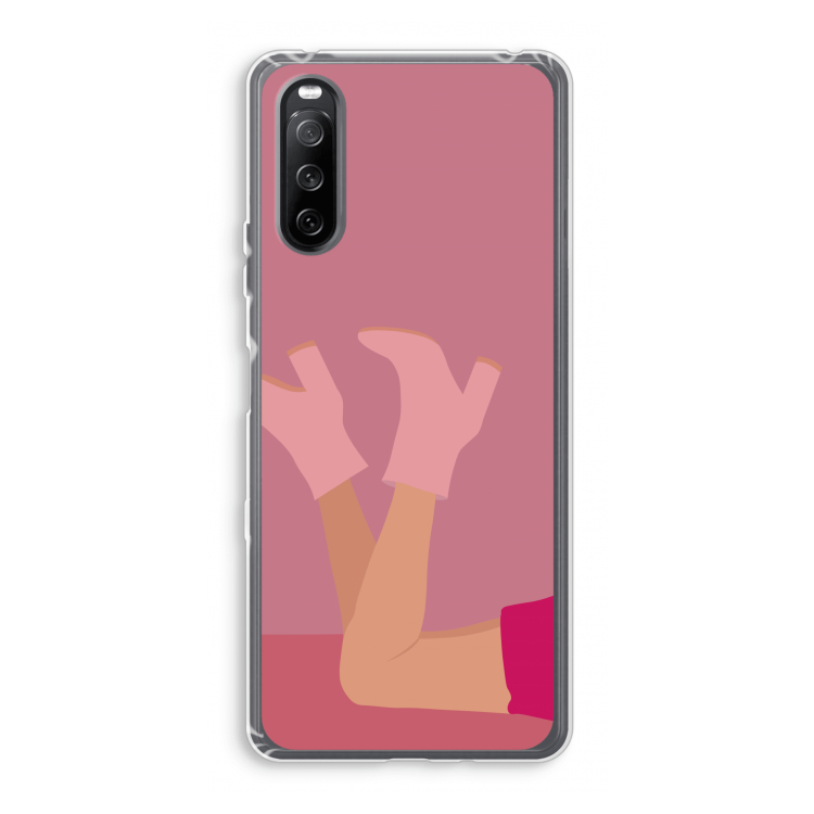 Pink boots: Sony Xperia 10 III Transparant Hoesje