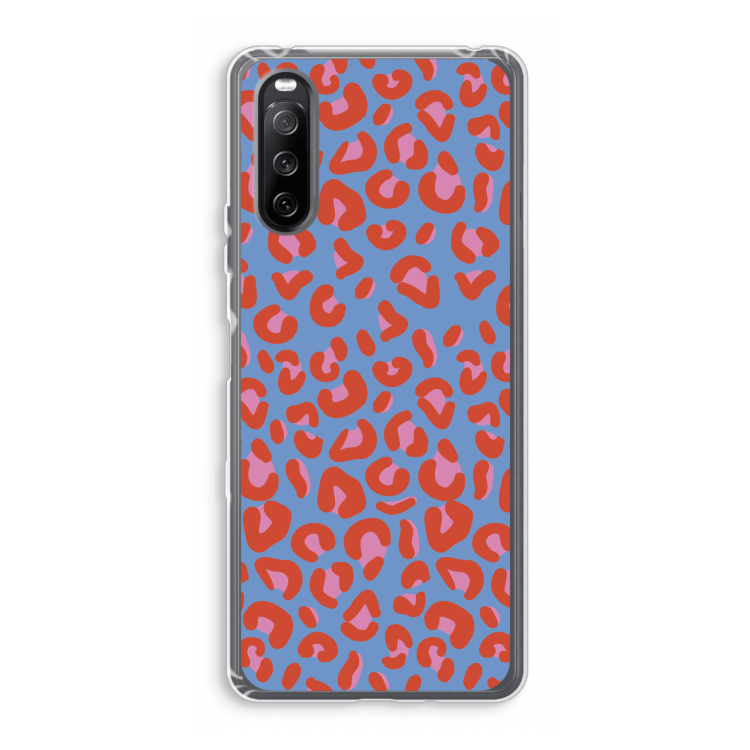 Leopard blue: Sony Xperia 10 III Transparant Hoesje