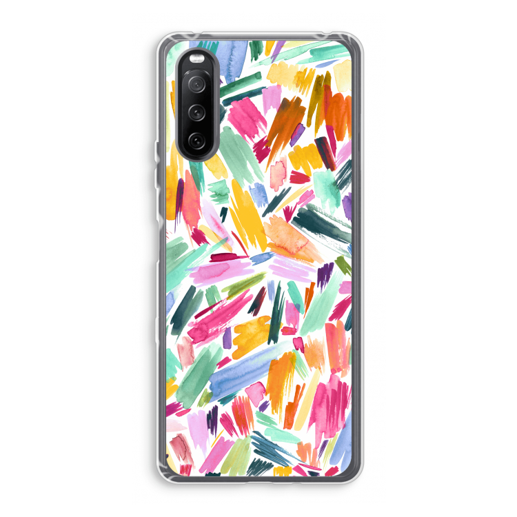 Watercolor Brushstrokes: Sony Xperia 10 III Transparant Hoesje