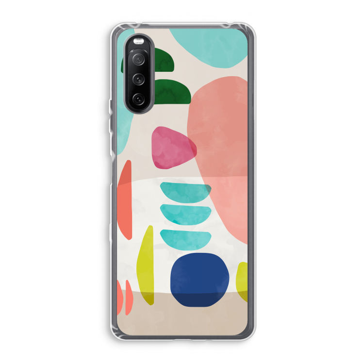 Bold Rounded Shapes: Sony Xperia 10 III Transparant Hoesje
