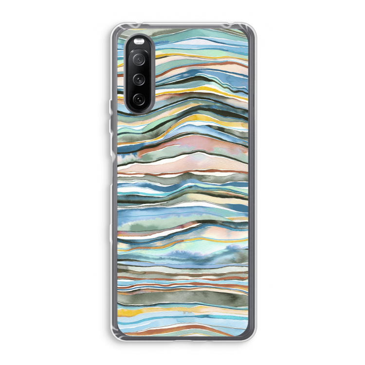 Watercolor Agate: Sony Xperia 10 III Transparant Hoesje