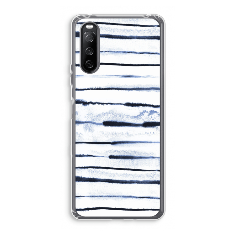 Ink Stripes: Sony Xperia 10 III Transparant Hoesje