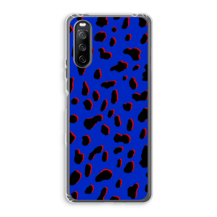 Blue Leopard: Sony Xperia 10 III Transparant Hoesje