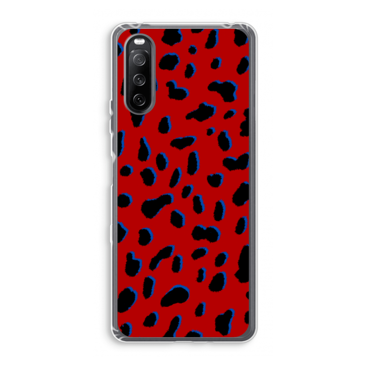 Red Leopard: Sony Xperia 10 III Transparant Hoesje