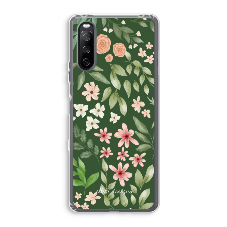 Botanical green sweet flower heaven: Sony Xperia 10 III Transparant Hoesje