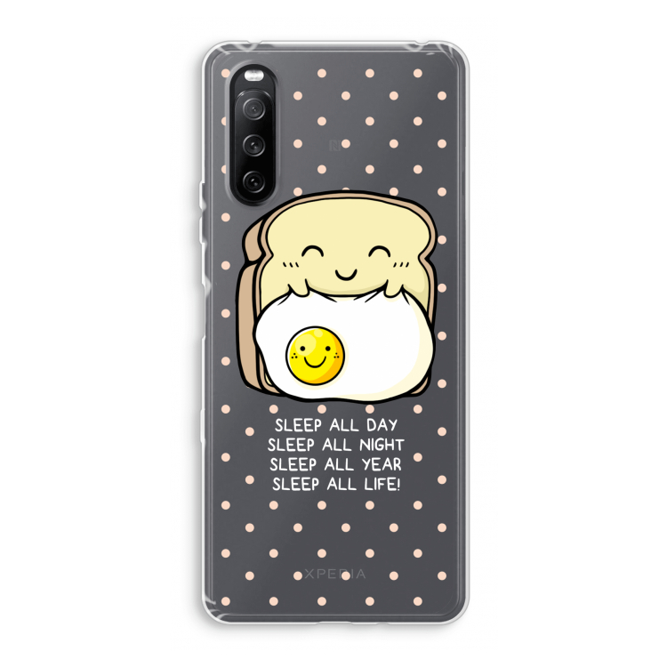 Sleep All Day: Sony Xperia 10 III Transparant Hoesje