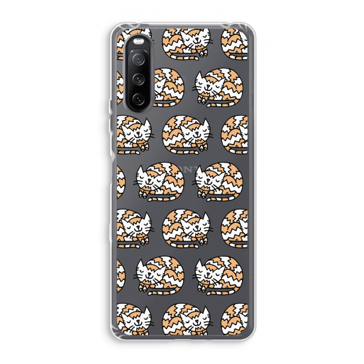 Slapende poes: Sony Xperia 10 III Transparant Hoesje