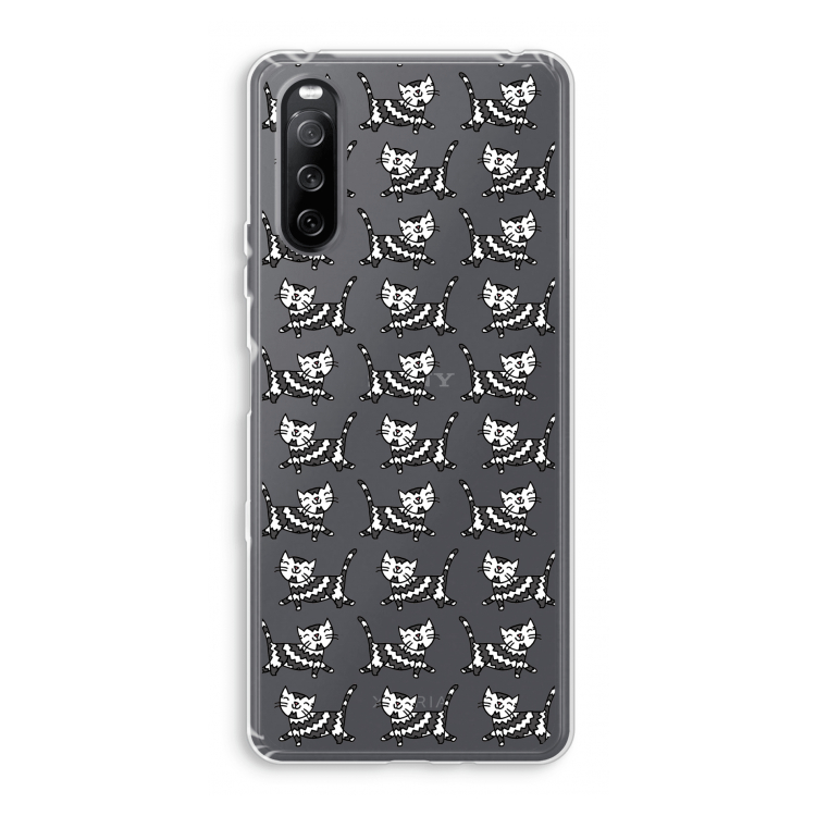 Zwarte poes: Sony Xperia 10 III Transparant Hoesje