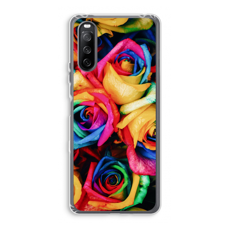 Neon bloemen: Sony Xperia 10 III Transparant Hoesje
