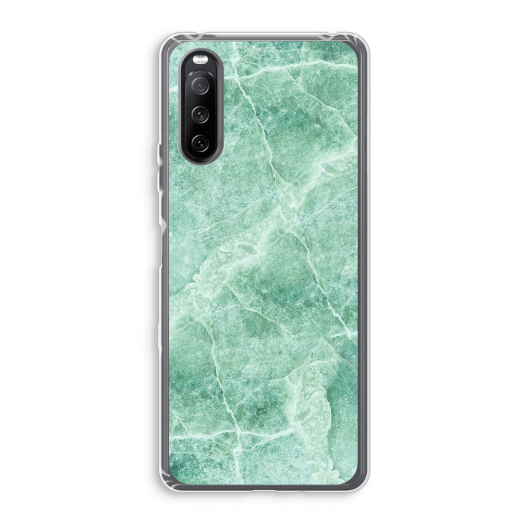 Groen marmer: Sony Xperia 10 III Transparant Hoesje