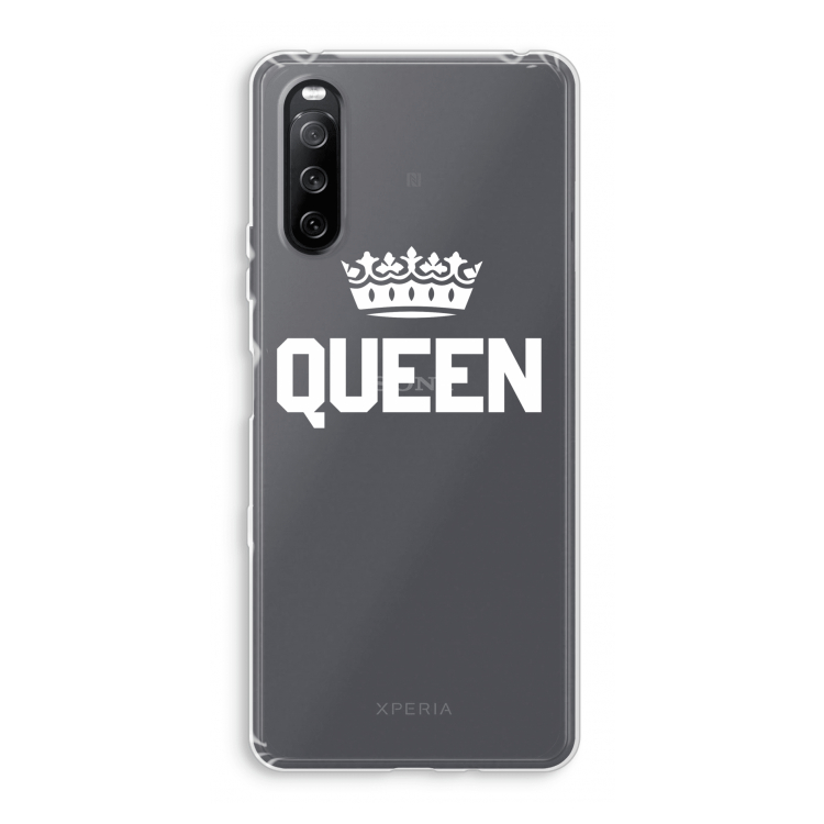 Queen zwart: Sony Xperia 10 III Transparant Hoesje