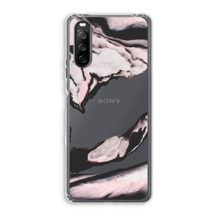Roze stroom: Sony Xperia 10 III Transparant Hoesje