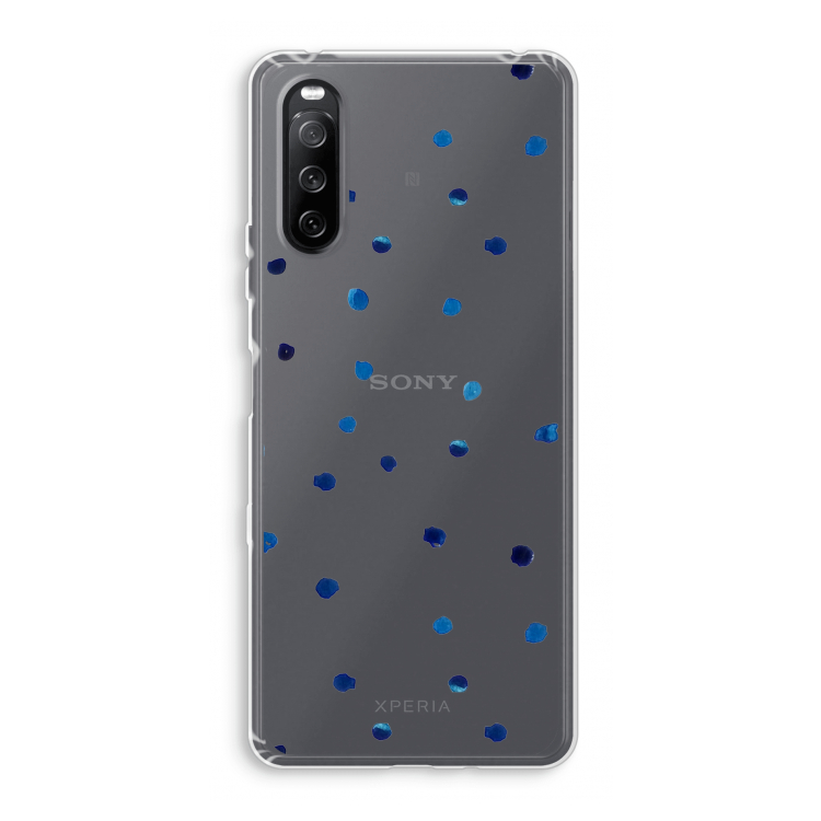 Blauwe stippen: Sony Xperia 10 III Transparant Hoesje