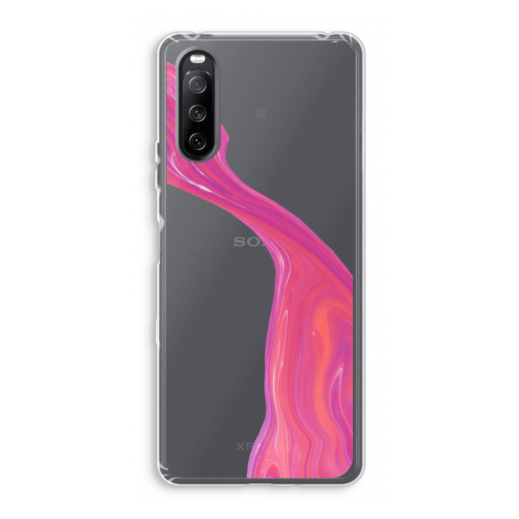 Paarse stroom: Sony Xperia 10 III Transparant Hoesje