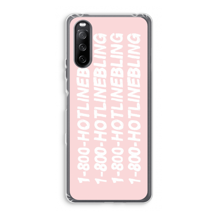 Hotline bling pink: Sony Xperia 10 III Transparant Hoesje