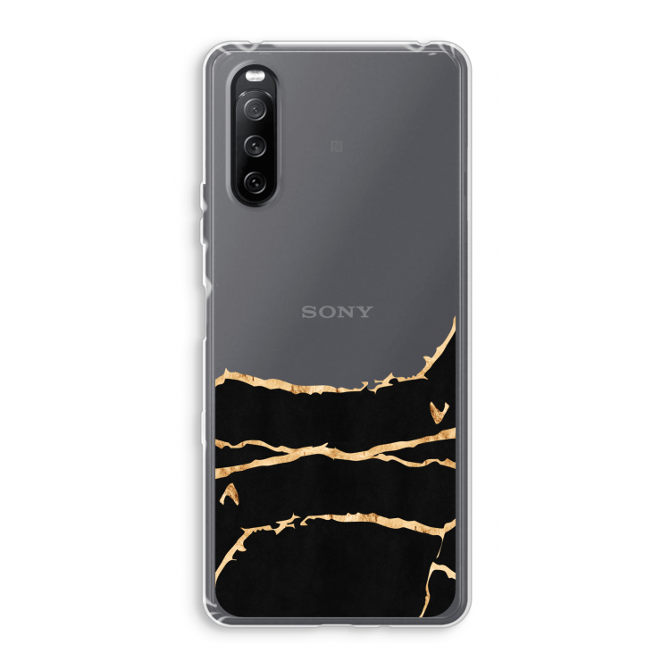 Gouden marmer: Sony Xperia 10 III Transparant Hoesje