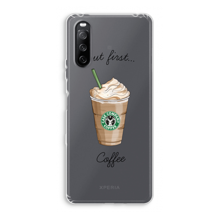 But first coffee: Sony Xperia 10 III Transparant Hoesje