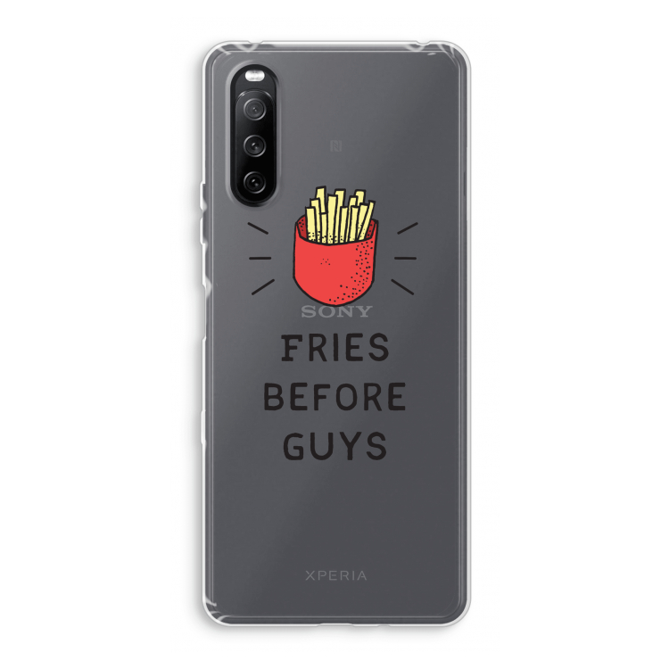 Fries before guys: Sony Xperia 10 III Transparant Hoesje