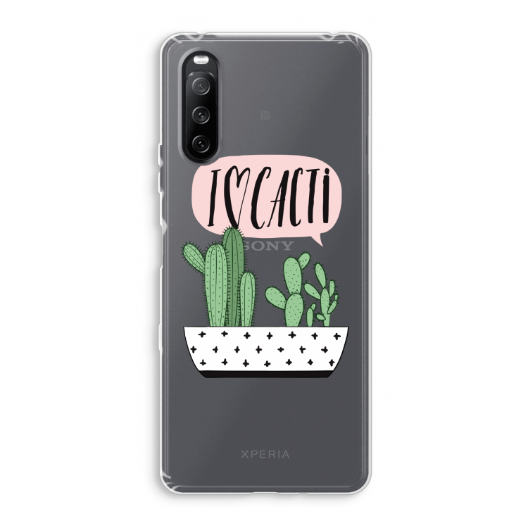 I love cacti: Sony Xperia 10 III Transparant Hoesje