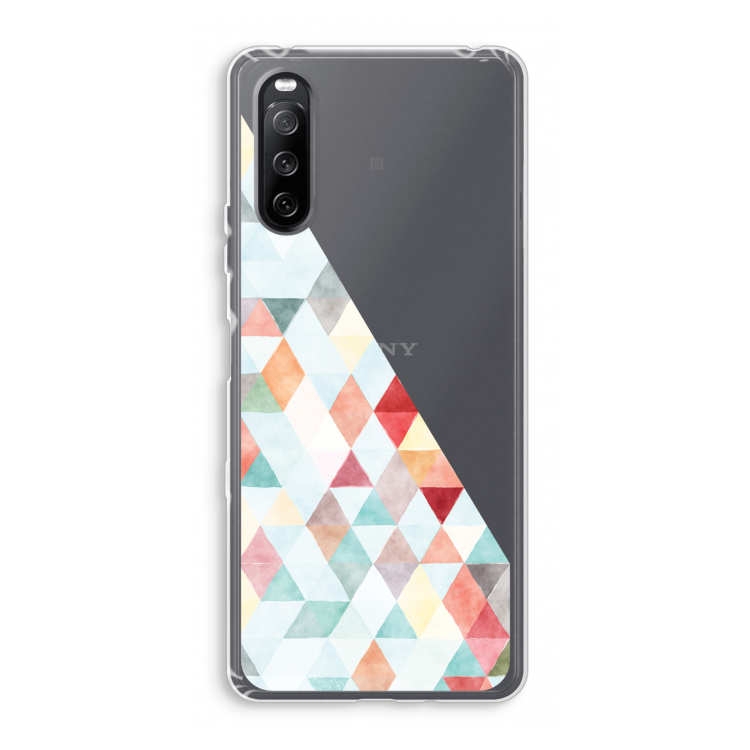 Gekleurde driehoekjes pastel: Sony Xperia 10 III Transparant Hoesje
