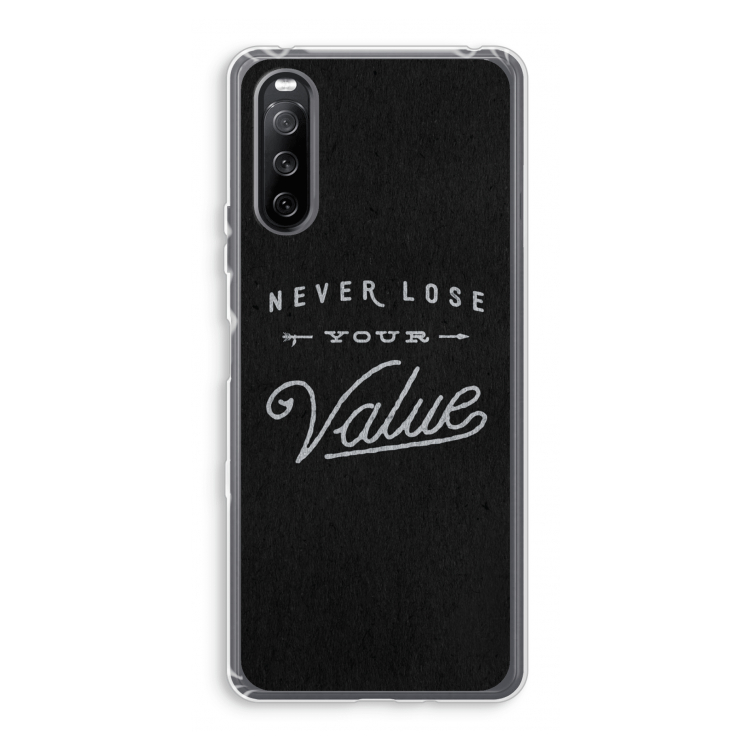 Never lose your value: Sony Xperia 10 III Transparant Hoesje
