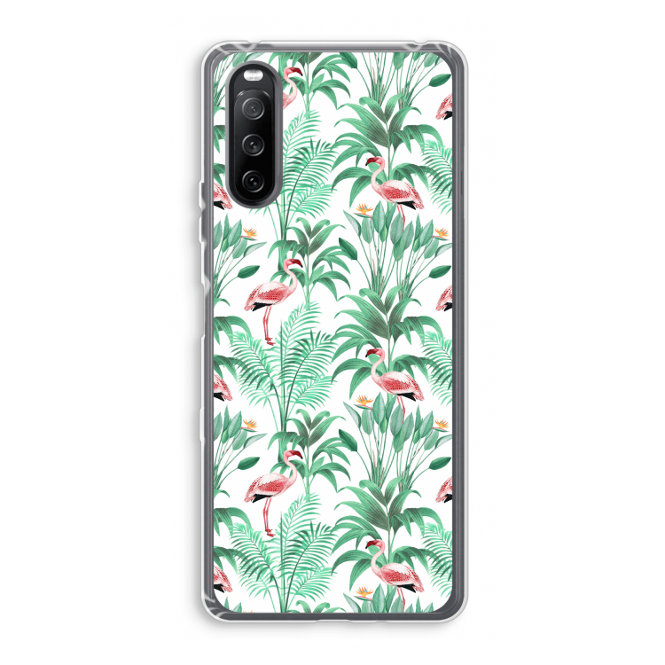 Flamingo bladeren: Sony Xperia 10 III Transparant Hoesje