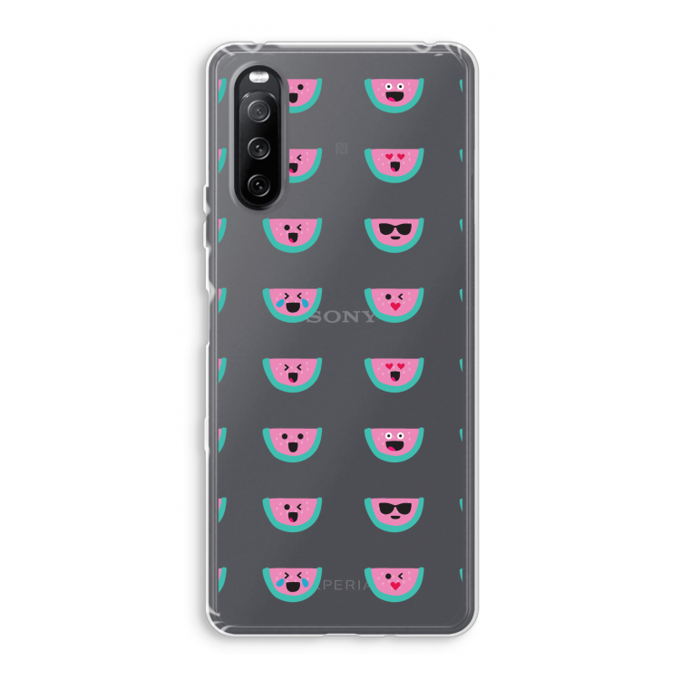 Smiley watermeloenprint: Sony Xperia 10 III Transparant Hoesje